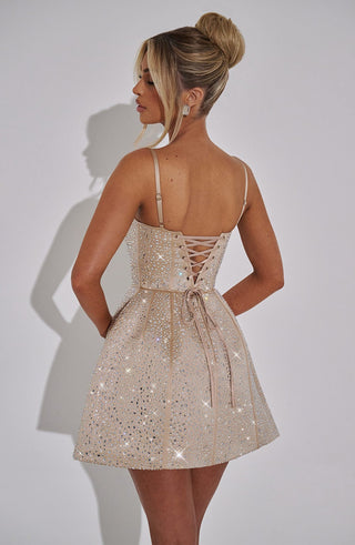 Angelique Mini Dress - Champagne - Napalia