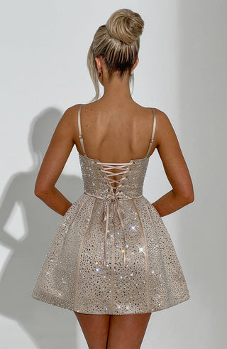 Angelique Mini Dress - Champagne - Napalia