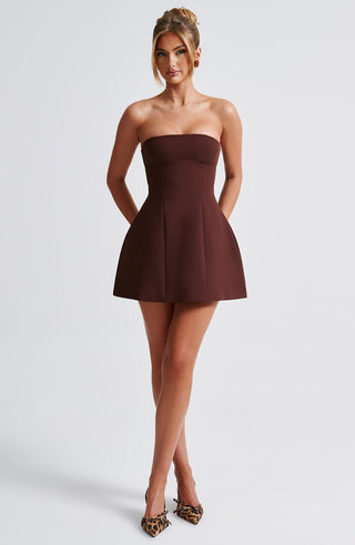 Asha Mini Dress - Brown - Napalia