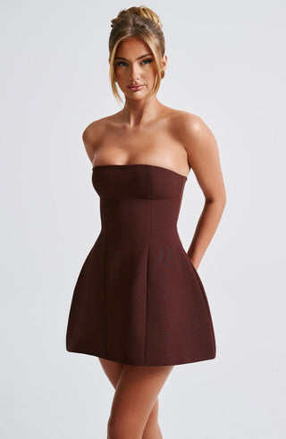 Asha Mini Dress - Brown - Napalia