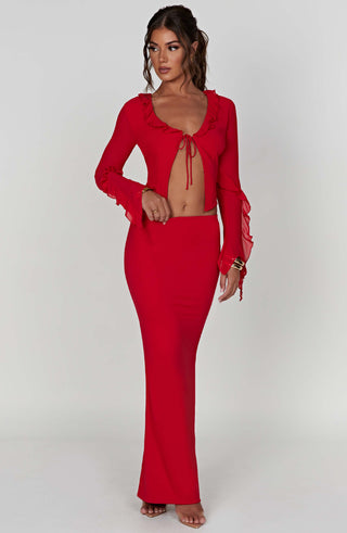 Astrid Maxi Skirt - Red - Napalia