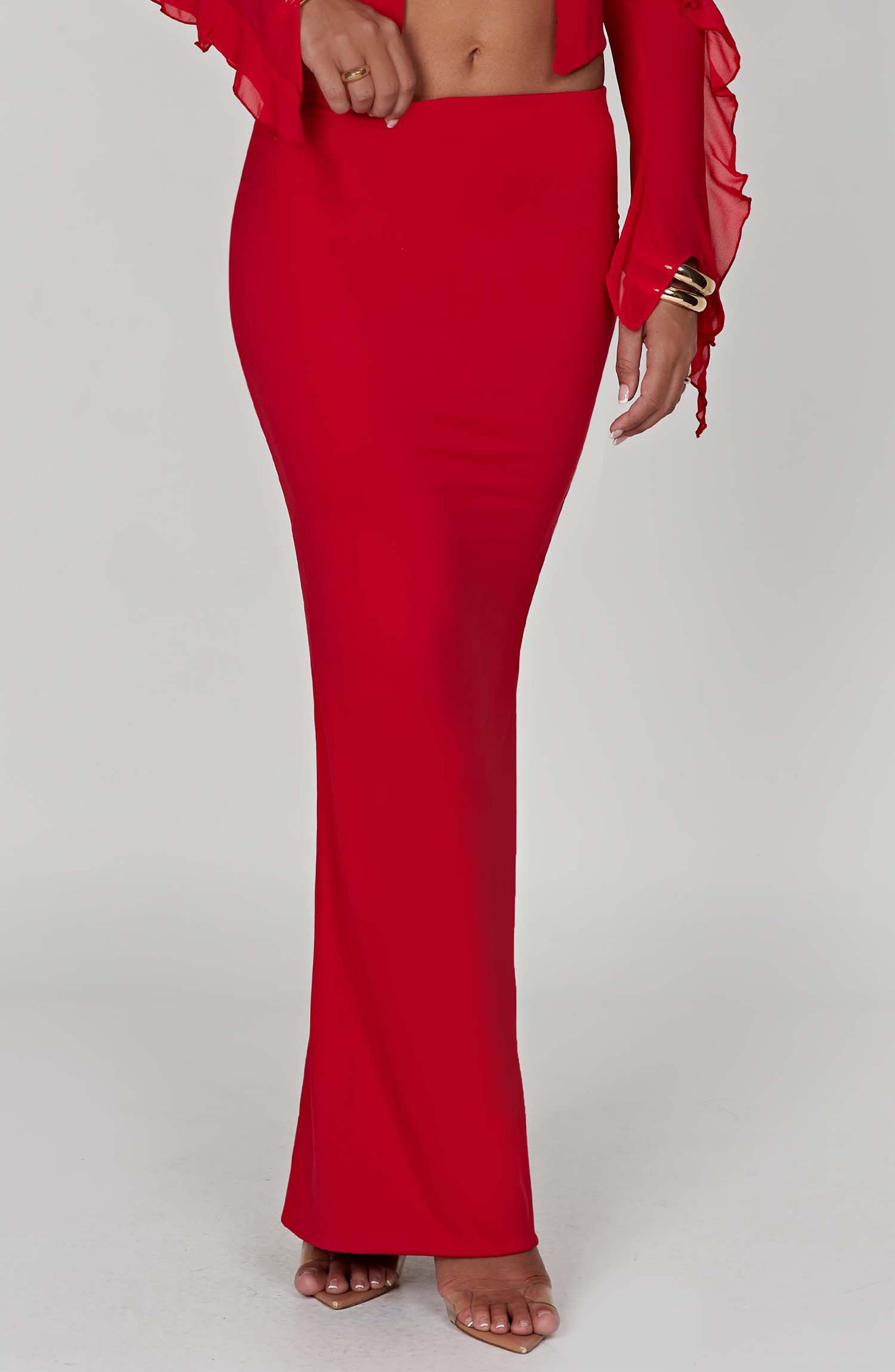 Astrid Maxi Skirt - Red - Napalia