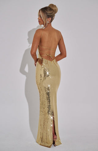 Atari Maxi Dress - Gold - Napalia