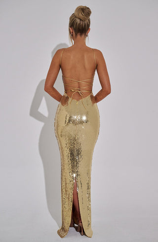 Atari Maxi Dress - Gold - Napalia