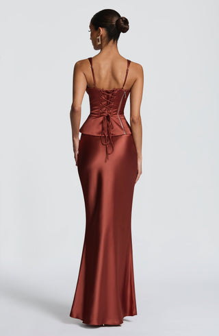 Atlanta Maxi Skirt - Rust - Napalia