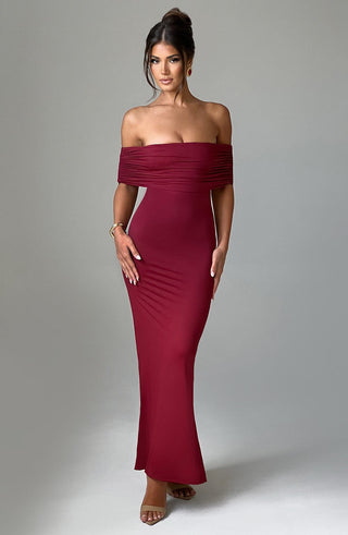 Belinda Maxi Dress - Burgundy - Napalia