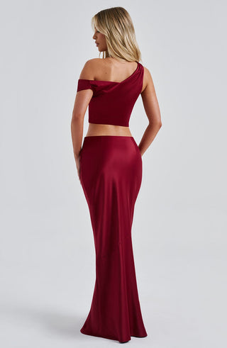 Bernadette Maxi Skirt - Burgundy - Napalia