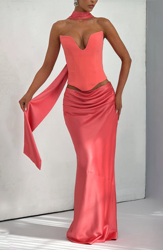 Bernadette Maxi Skirt - Coral Pink - Napalia