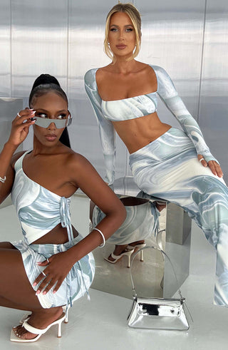 Blair Maxi Skirt - Grey Haze Print - Napalia