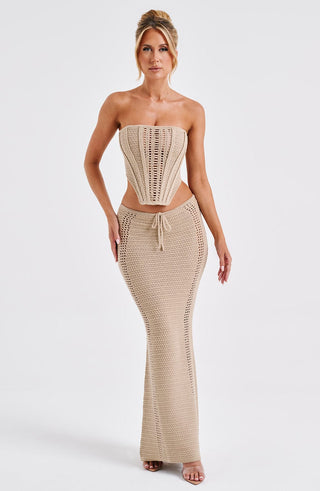 Chayenne Maxi Skirt - Beige - Napalia