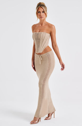 Chayenne Maxi Skirt - Beige - Napalia