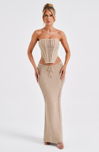 Chayenne Maxi Skirt - Beige - Napalia