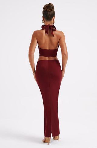 Chrishelle Maxi Skirt - Burgundy - Napalia
