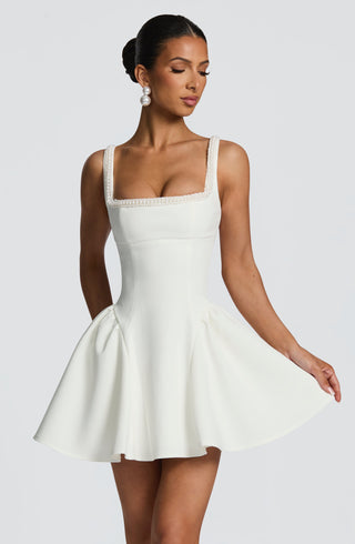Christie Mini Dress - Ivory - Napalia