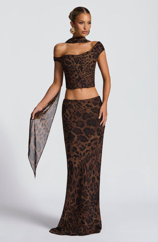 Chrysoula Maxi Skirt - Leopard Print - Napalia
