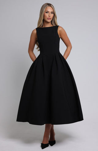 Clarabella Midi Dress - Black - Napalia