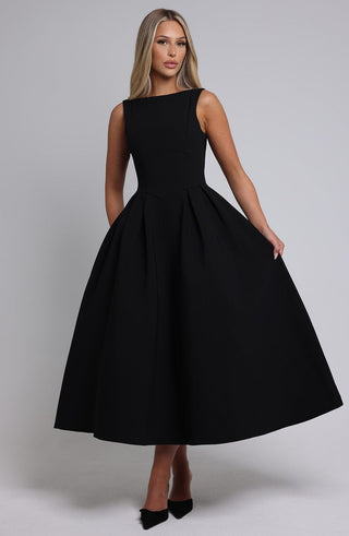 Clarabella Midi Dress - Black - Napalia
