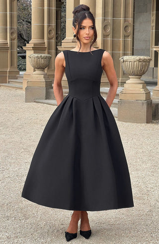 Clarabella Midi Dress - Black - Napalia