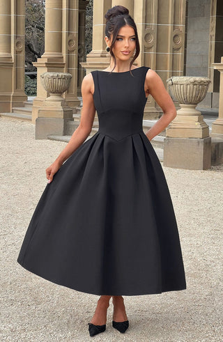 Clarabella Midi Dress - Black - Napalia