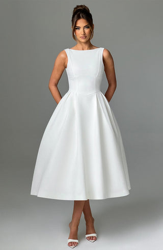 Clarabella Midi Dress - Ivory - Napalia
