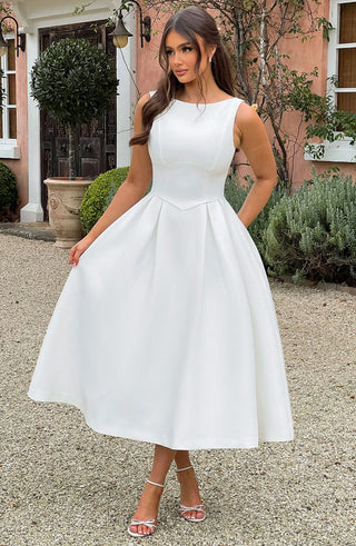 Clarabella Midi Dress - Ivory - Napalia