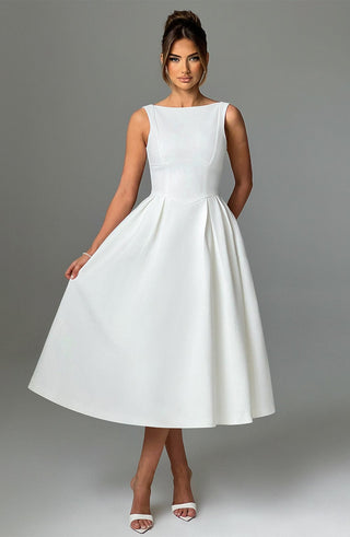 Clarabella Midi Dress - Ivory - Napalia