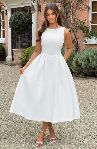 Clarabella Midi Dress - Ivory - Napalia
