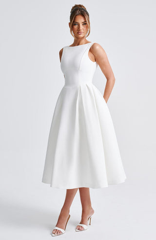 Clarabella Midi Dress - Ivory - Napalia