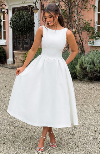 Clarabella Midi Dress - Ivory - Napalia