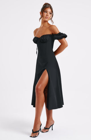 Courtney Midi Dress - Black - Napalia