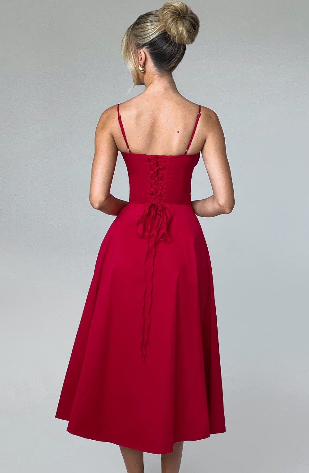 Deanna Midi Dress - Red - Napalia