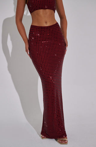Dimity Maxi Skirt - Wine - Napalia