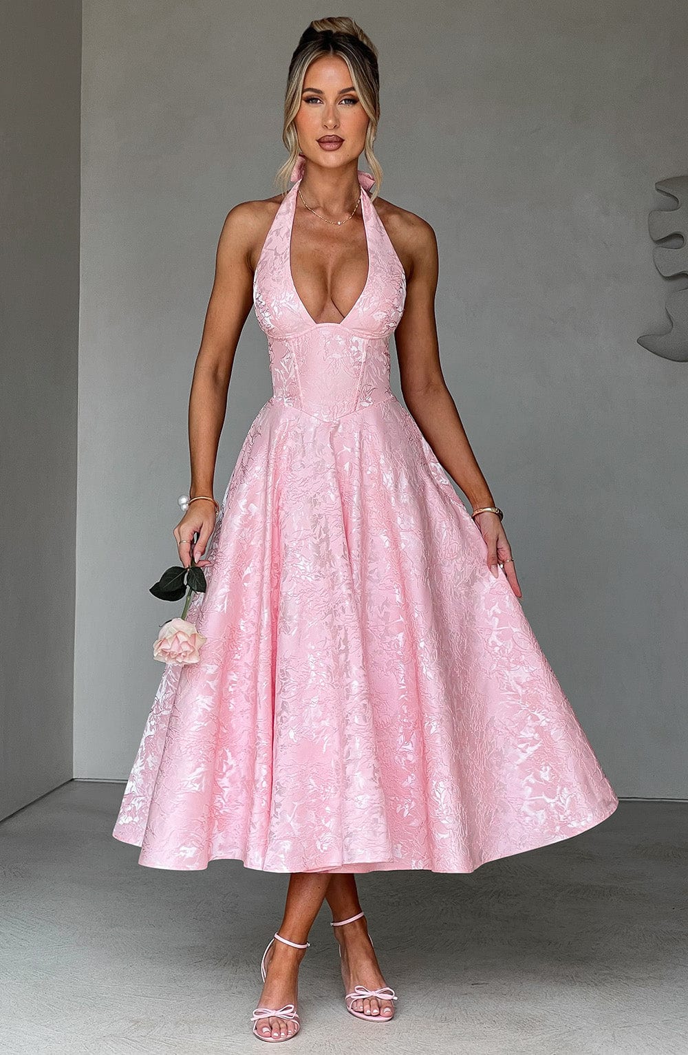 Effie Midi Dress - Blush - Napalia