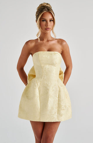 Elenora Mini Dress - Lemon - Napalia