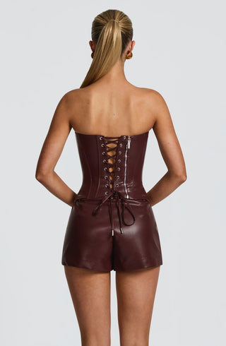 Elvina Corset - Burgundy - Napalia