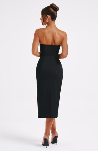 Emmaline Midi Dress - Black - Napalia