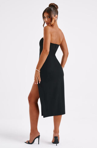 Emmaline Midi Dress - Black - Napalia