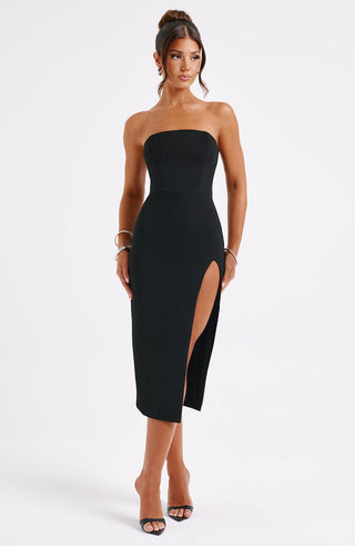 Emmaline Midi Dress - Black - Napalia