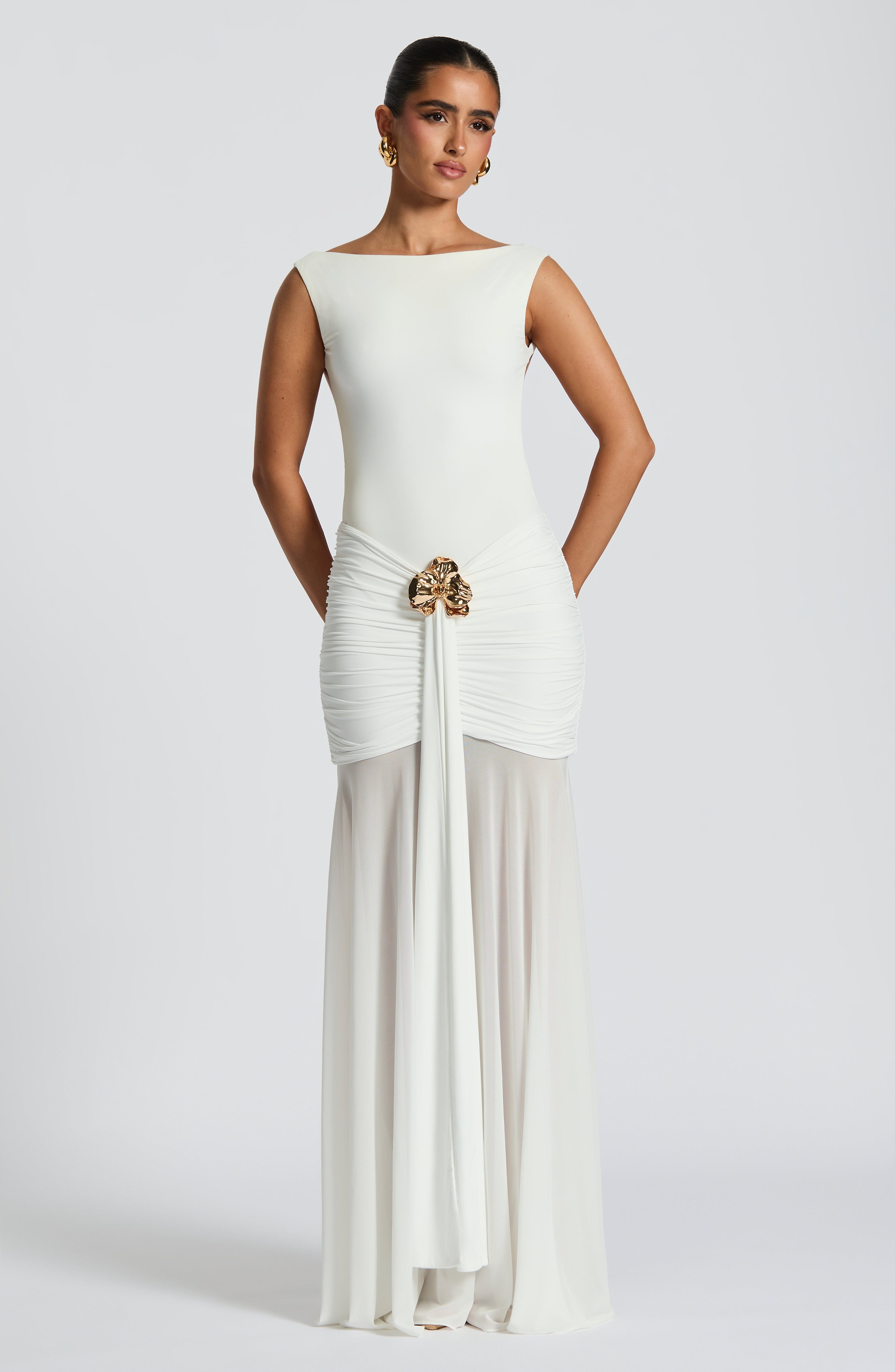 Fae Maxi Skirt - White - Napalia