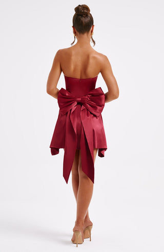 Freja Mini Dress - Burgundy - Napalia