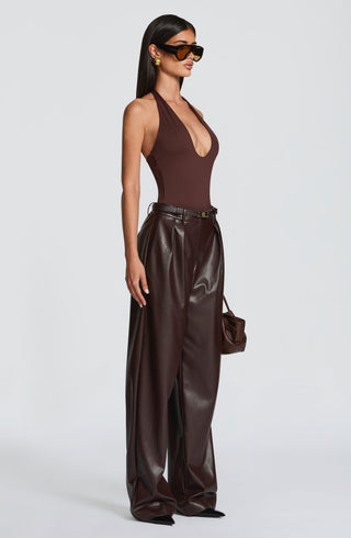 Glenda Pants - Plum Brown - Napalia