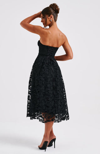 Ishani Midi Dress - Black - Napalia