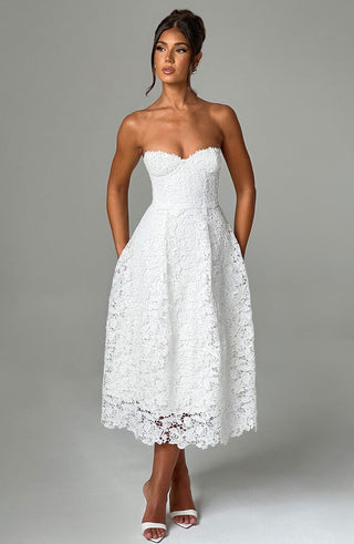 Ishani Midi Dress - Ivory - Napalia