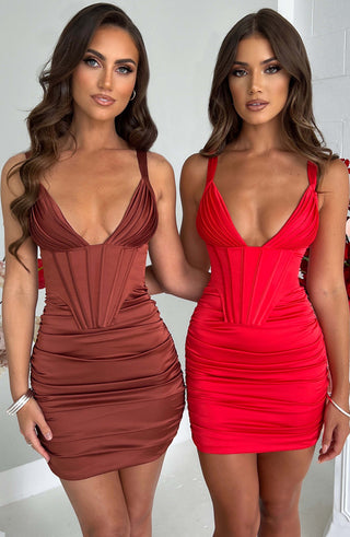 Izabella Mini Dress - Red - Napalia