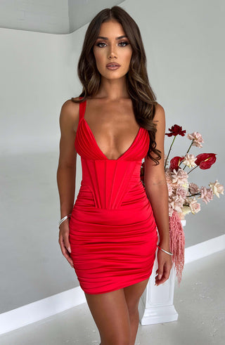 Izabella Mini Dress - Red - Napalia
