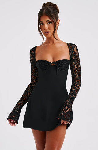 Jacinta Mini Dress - Black - Napalia