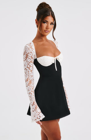 Jacinta Mini Dress - Black/White - Napalia