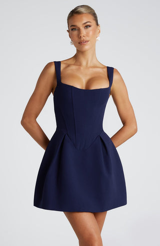 Janiyah Mini Dress - Navy - Napalia