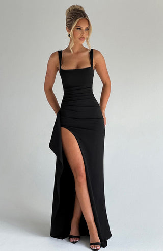 Katana Maxi Dress - Black - Napalia