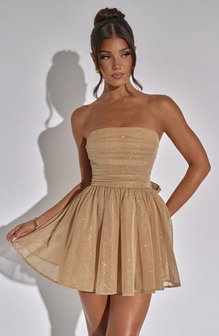 Katrina Mini Dress - Gold Sparkle - Napalia